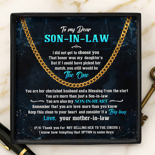 You're My Son-In-Heart - Personalized Men's Cuban Link Chain