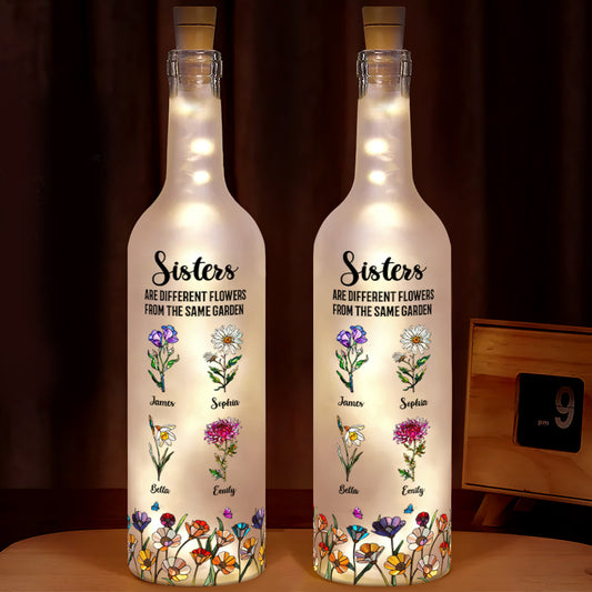 Sisters Are Flowers - Personalized Bottle Lamp