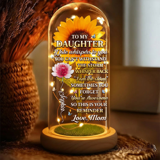 From Mom To Badass Daughter - Personalized Sunflower Dome Lamp
