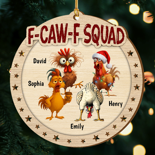 FCAWF Squad - Personalized Wood Ornament Cutout & Print 1 Side