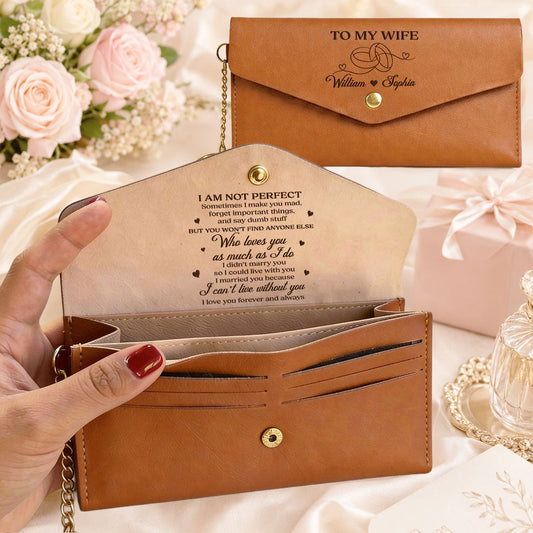 I Married The Love Of My Life - Personalized Leather Envelope Wallet