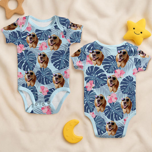 Funny Summer Pet Patterns - Personalized All Over Print Onesie