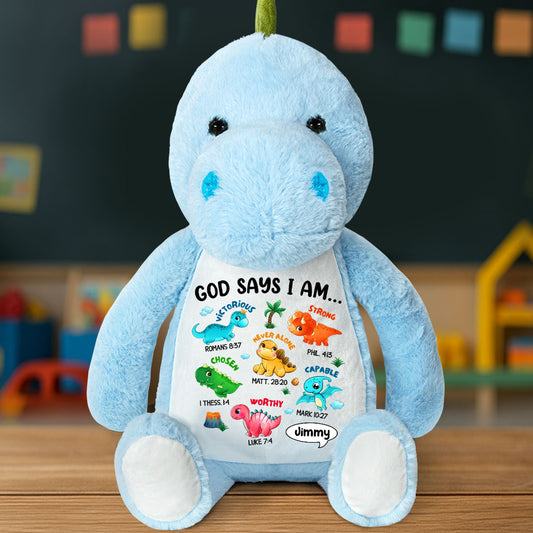 God Says I Am - Personalized Stuffed Dinosaur