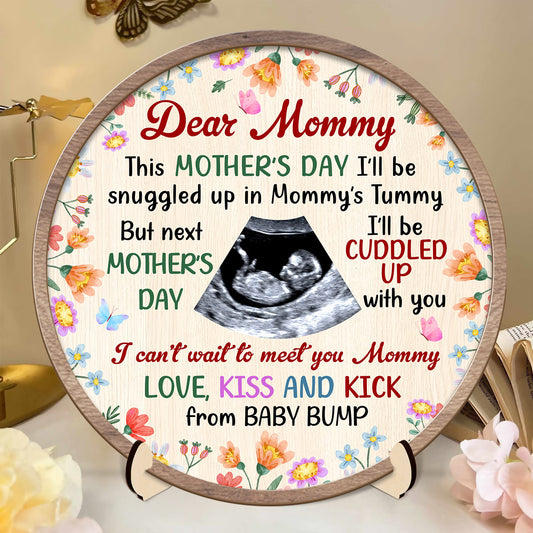 I Can't Wait To Meet You Mommy - Personalized Wooden Plaque