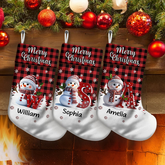Snowman Merry Christmas  - Personalized Christmas Stocking