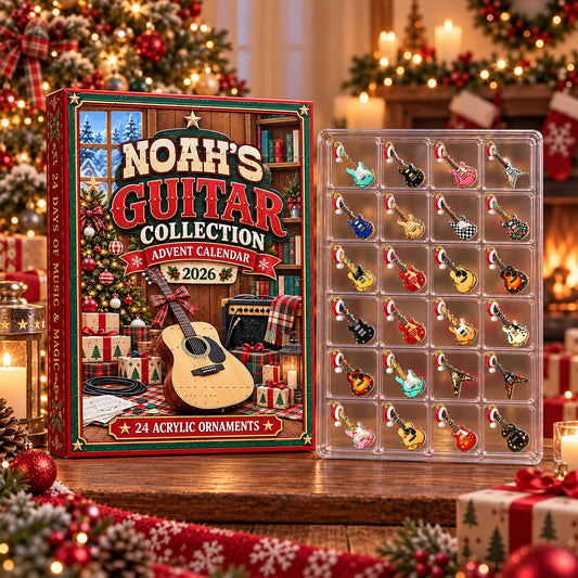 Guitar Collection Gifts For Guitarists, Guitar Lovers, Music Lovers, Musicians - Personalized Christmas Advent Calendar