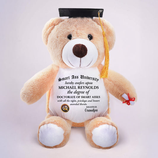 Smart Ass University Certificate - Personalized Graduation Teddy Bear