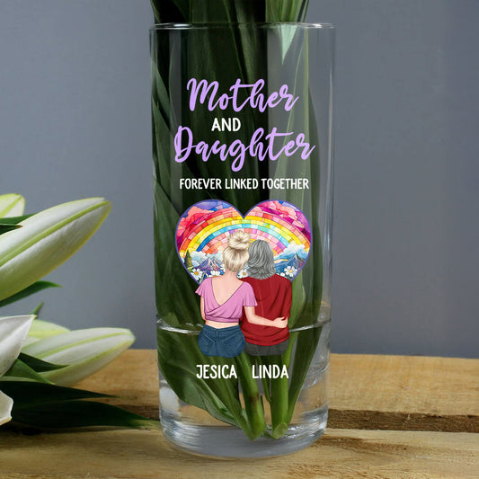 Mother & Son, Linked Together - Personalized Glass Vase