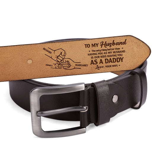 Having You As A Husband - Personalized Engraved Leather Belt