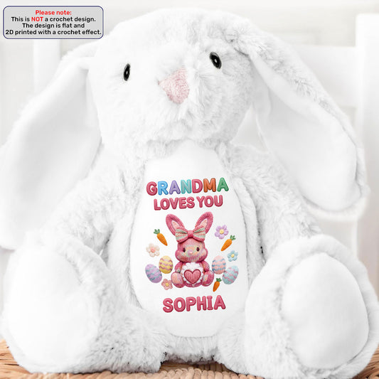 Grandma Loves You - Personalized Stuffed Bunny