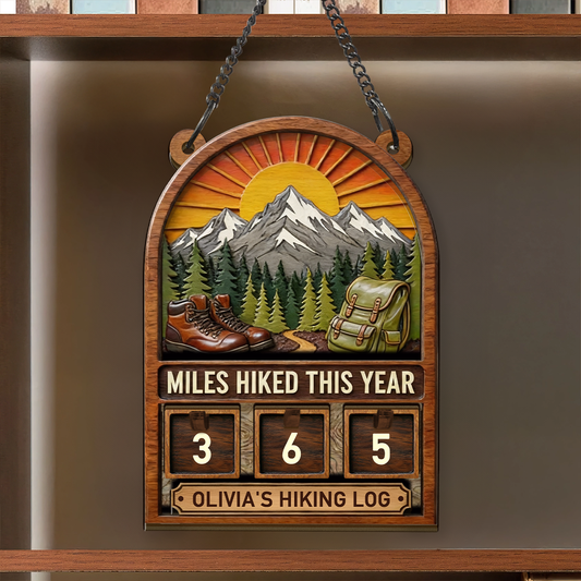 My Hiking Log - Personalized Tracker Sign