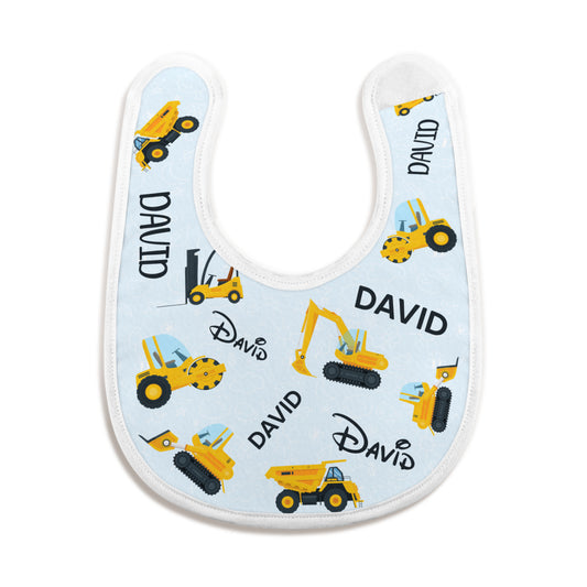 Construction Truck Baby - Personalized Baby Bib