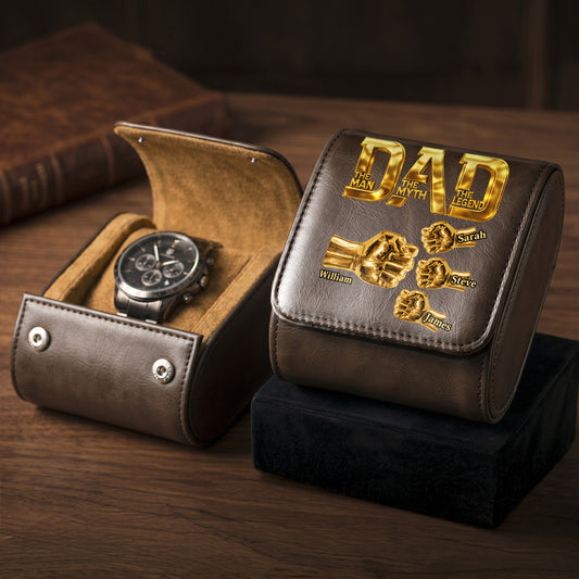 Dad The Man The Myth The Legend - Personalized Leather Watch Case