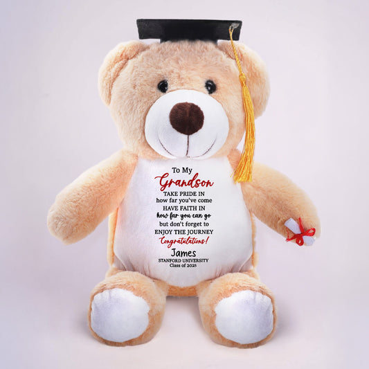 Don't Forget To Enjoy The Journey - Personalized Graduation Teddy Bear