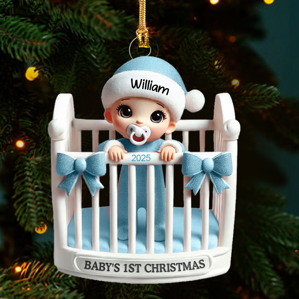 Baby In Crib - Personalized 1-Layer Acrylic Ornament – JOYMADE
