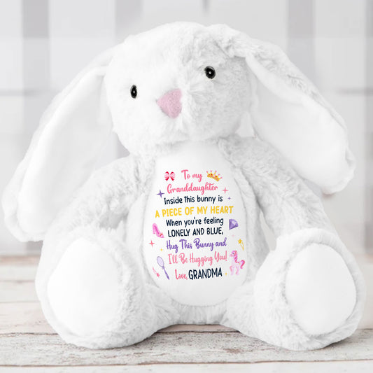 Inside This Bunny Is A Piece Of My Heart - Personalized Stuffed Bunny