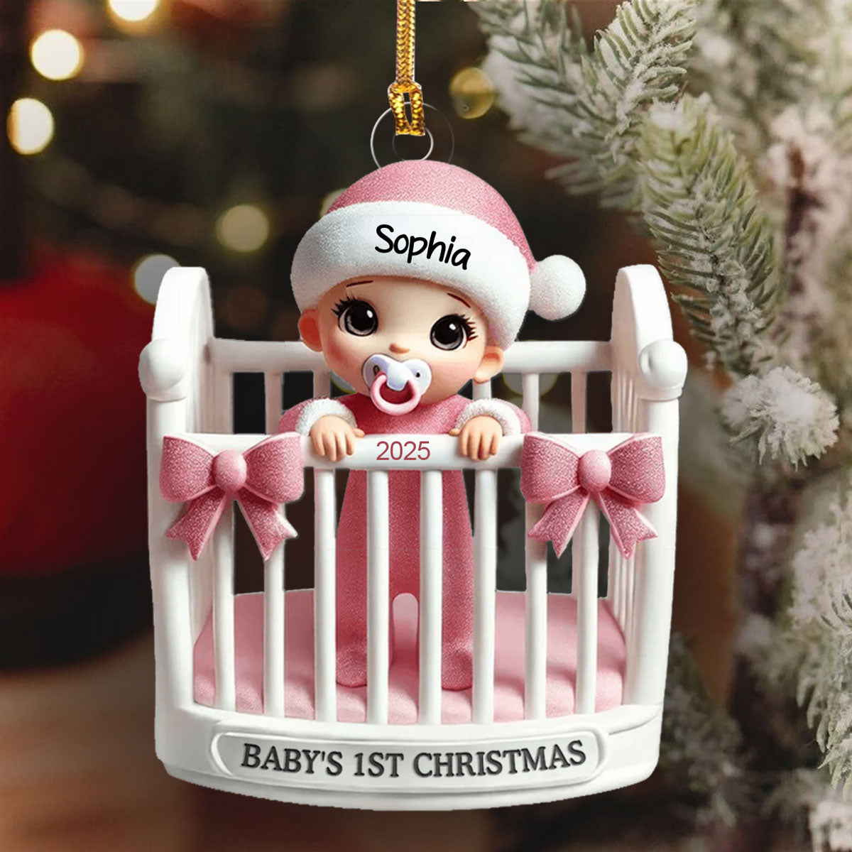 Baby In Crib - Personalized 1-Layer Acrylic Ornament – JOYMADE